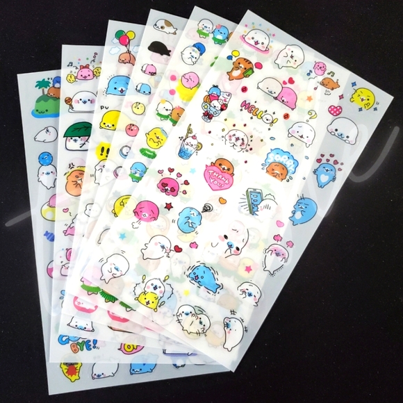 ⭐️3/$20⭐️ Adorable Mamegoma Transparent Sticker Sheets - Picture 1 of 7